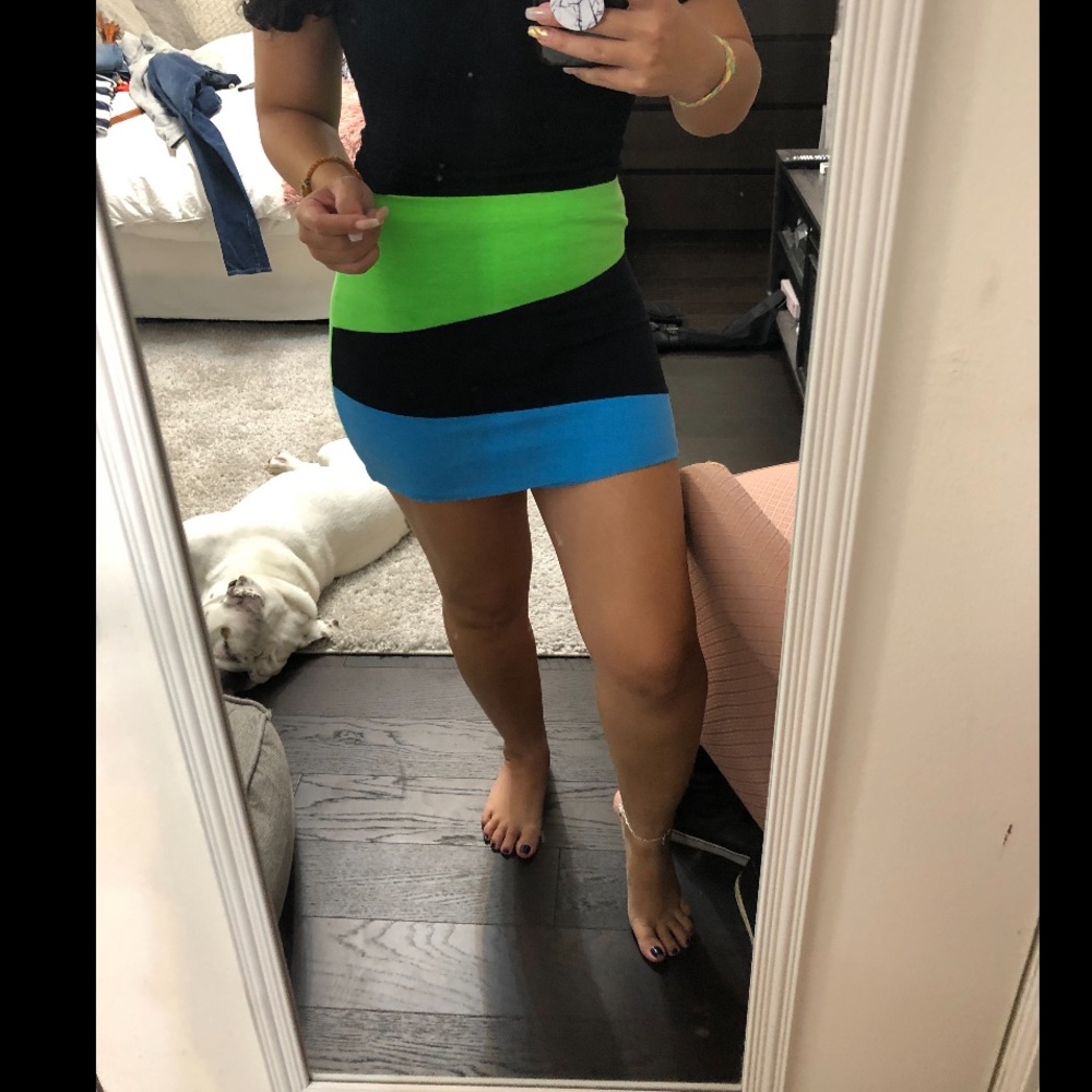 Multi colored mini skirt